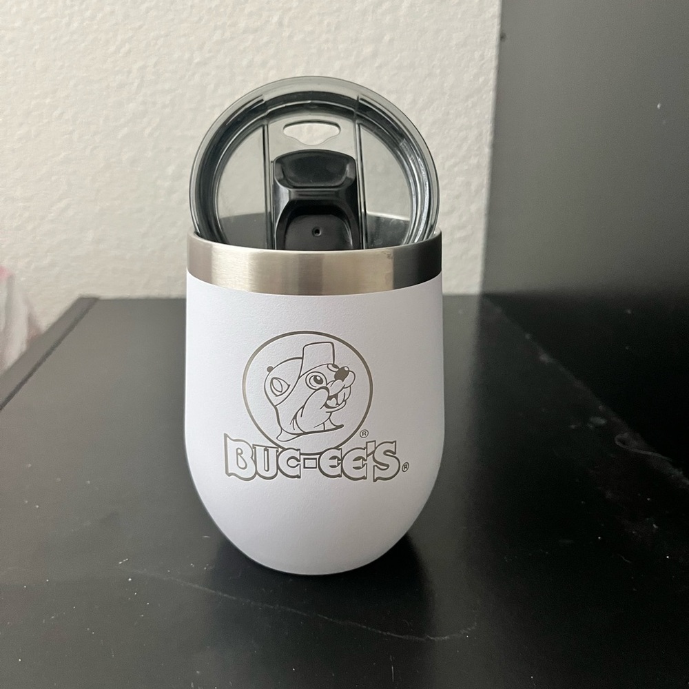 Buc-ee's White Tumbler with Lid 10oz